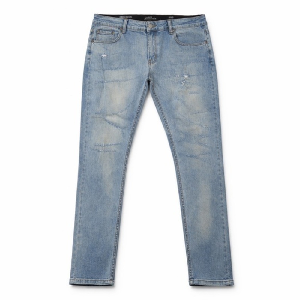 Serenede Men’s Skinny Jeans 36x31 Distressed Light Wash